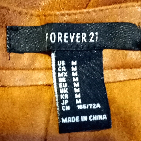 Forever 21 Tan Faux Suede Leather Straight Leg Pants in Size Medium - Picture 7 of 8